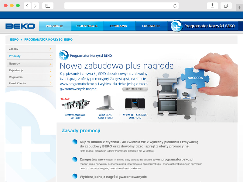 Panel promocji z edytorem WYSIWYG