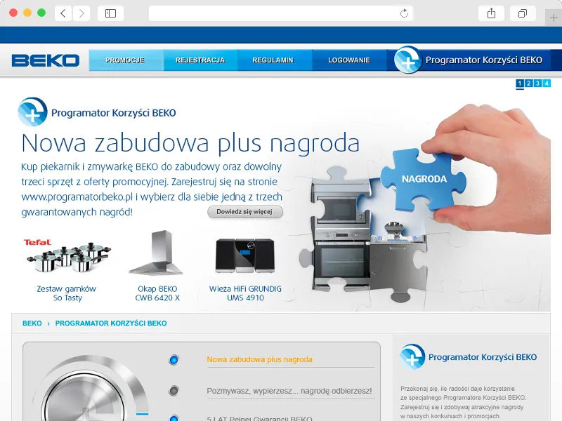 Programator BEKO - strona główna